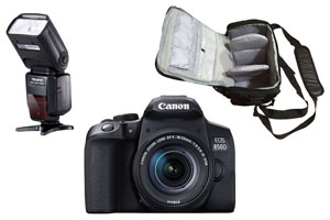 Canon EOS 850D 18-55 IS STM + Camera Bag + Flash Kit
