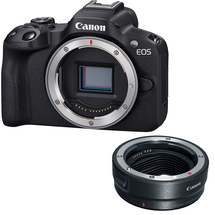 Canon EOS R50 Black + EF-EOS R mount adapter
