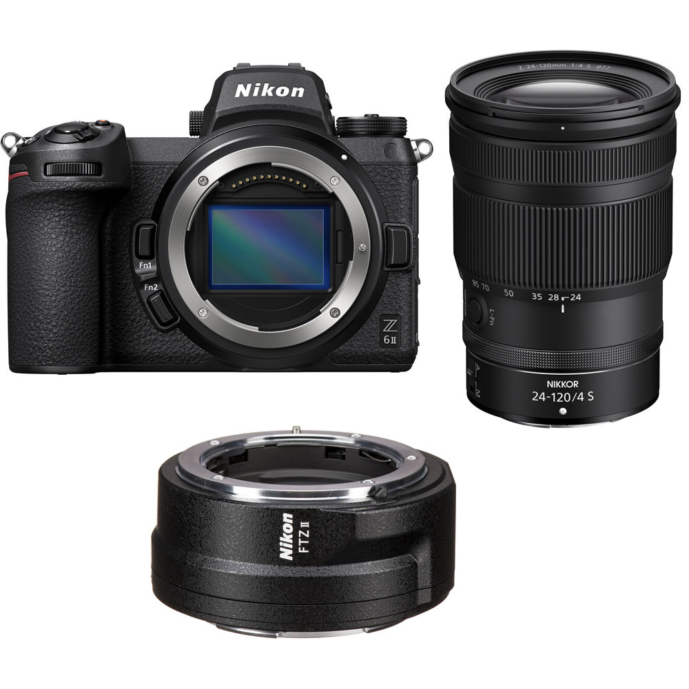 Nikon Z6 II Mirrorless Digital Camera with Z 24-120mm f/4 S Lens + FTZ II Mount Adapter Kit - 2 Year Warranty - Next Day Delivery