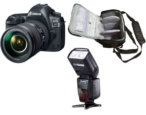 Canon EOS 5D Mark IV 24-105 + Camera Bag + Flash Kit