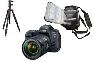 Canon EOS 6D Mark II 24-105 II + Camera Bag + Tripod Kit