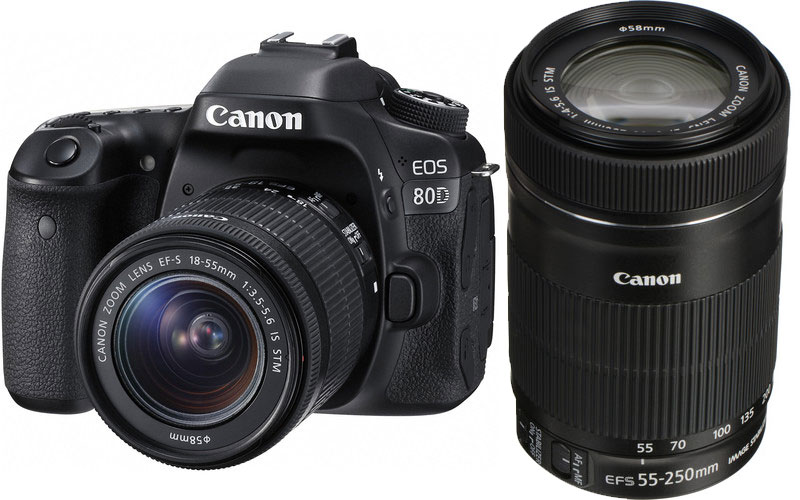 Canon EOS 80D 18-55 IS STM + 55-250 IS STM Double Lens Kit